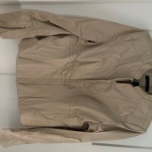 White House black market size 12 Women's Tan boned corset and peplum Jacket